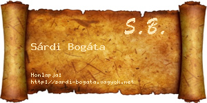 Sárdi Bogáta névjegykártya